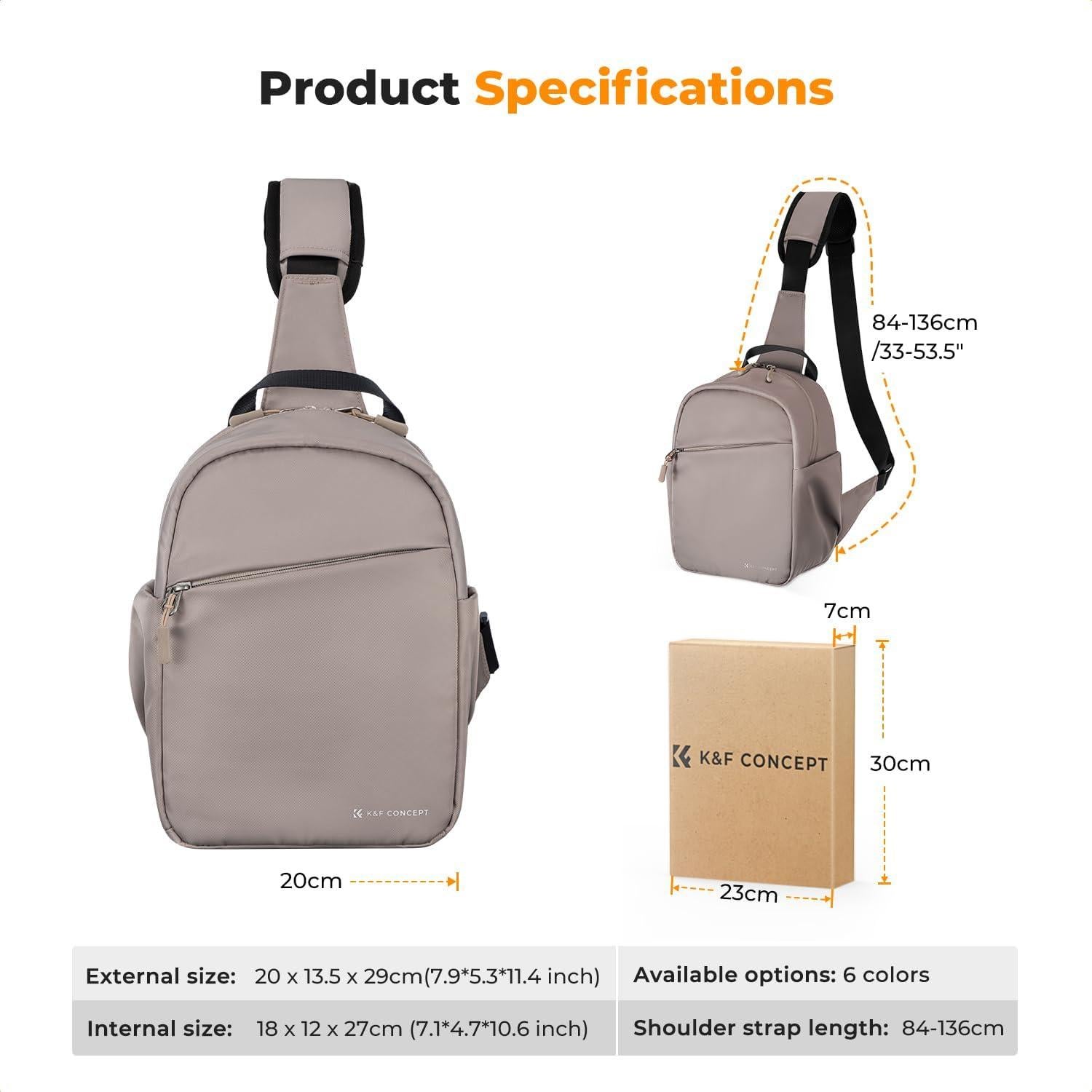 Bolsa Cruzada para Cámara K&F Concept 5L Gris Rosa