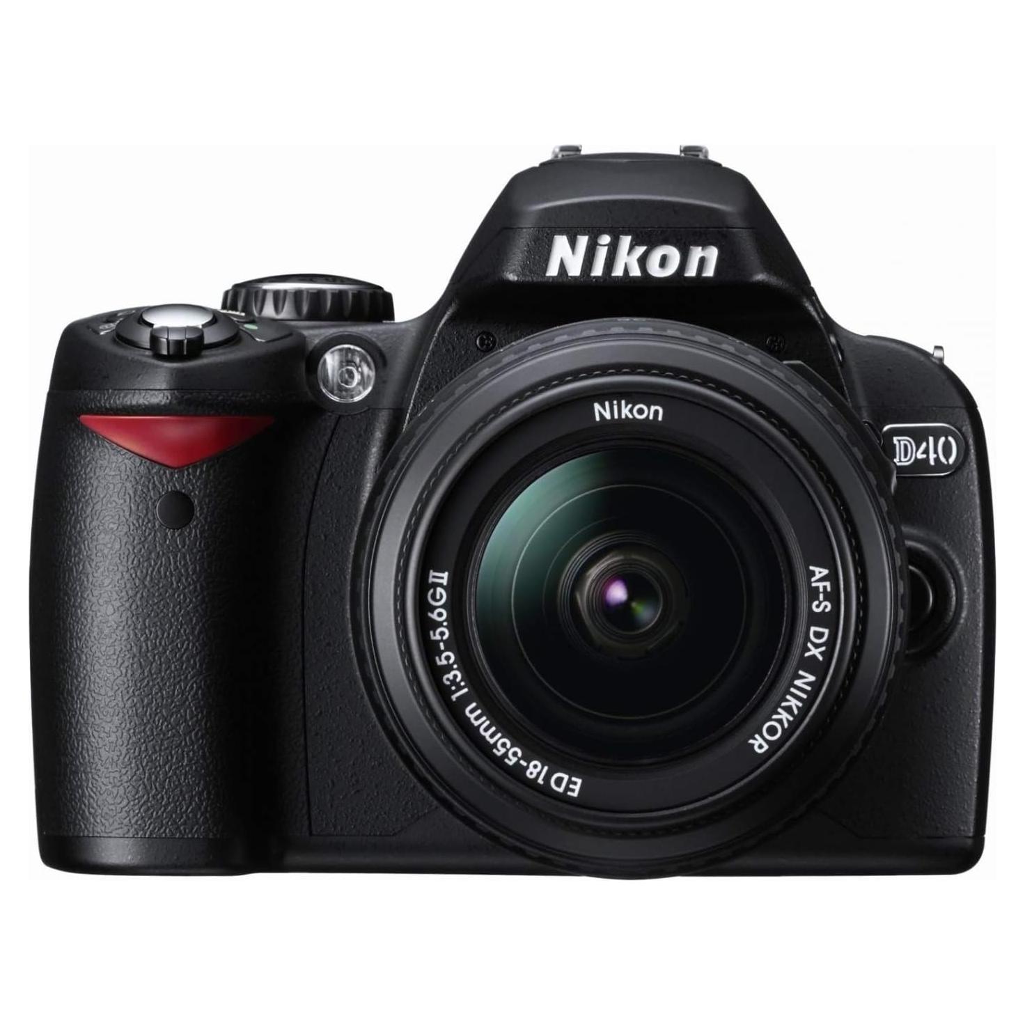 Cámara DSLR Nikon D40 6.1MP con Lente 18-55mm (Renovada)