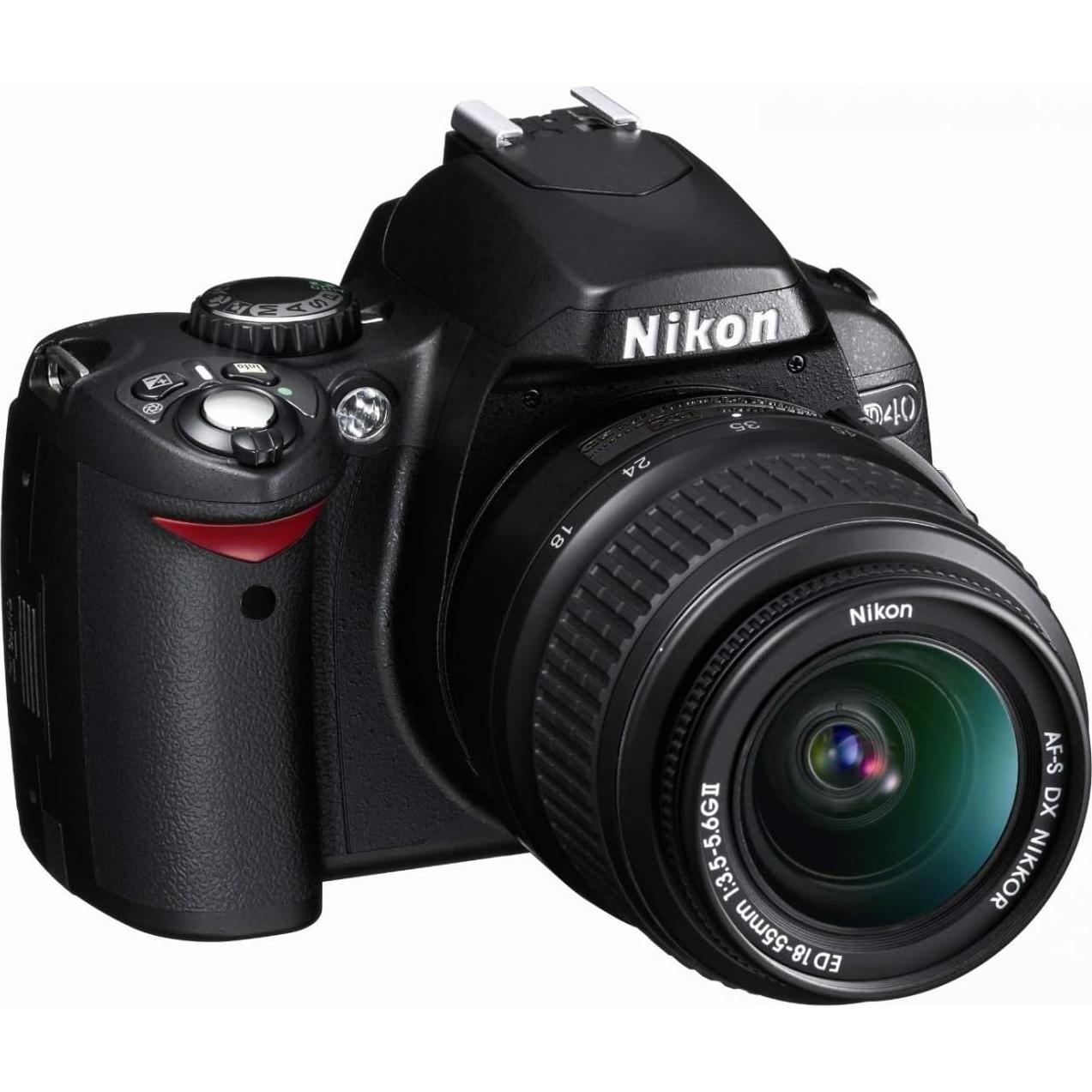 Cámara DSLR Nikon D40 6.1MP con Lente 18-55mm (Renovada)