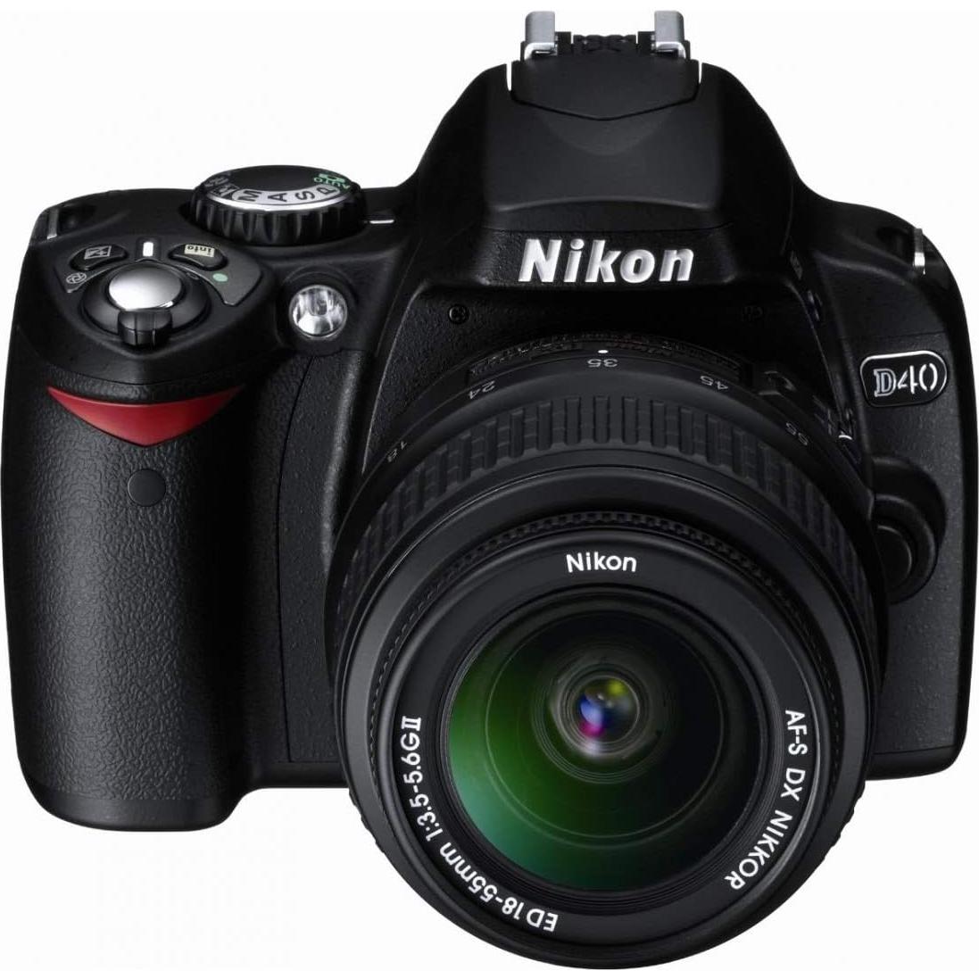 Cámara DSLR Nikon D40 6.1MP con Lente 18-55mm (Renovada)