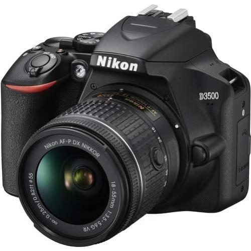 Cámara DSLR Nikon D3500 24.2MP con lente 18-55mm y accesorios