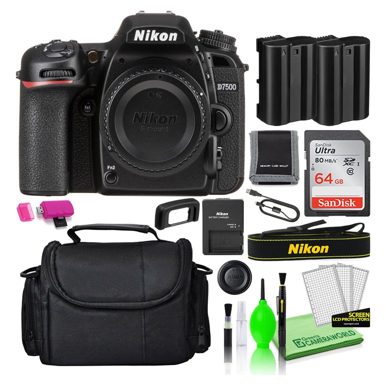 Cámara Digital DSLR Nikon D7500 20.9MP + Accesorios