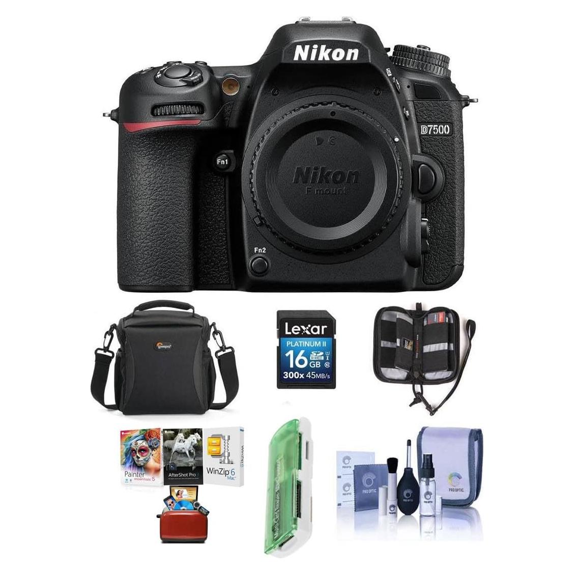Cámara Digital SLR Nikon D7500 Cuerpo Negro + Accesorios