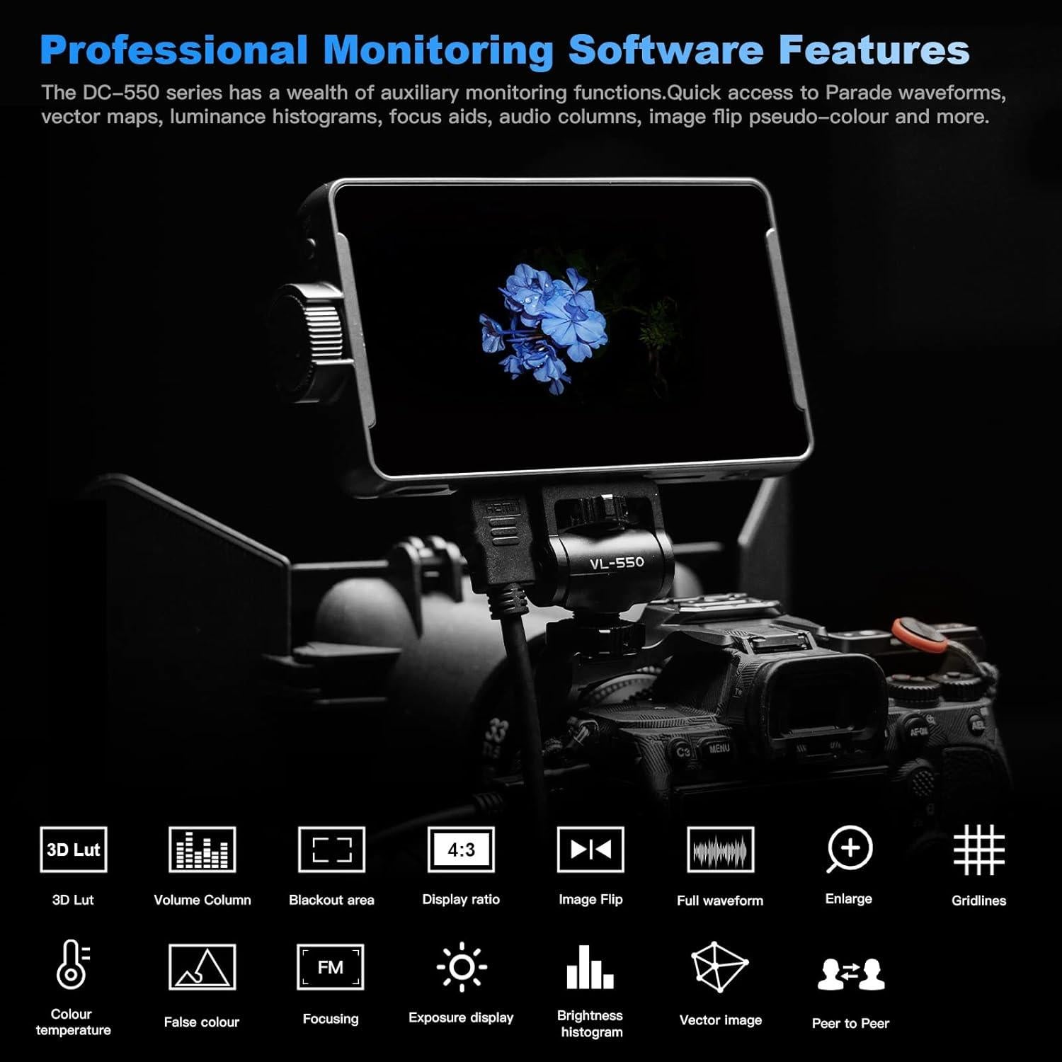 Monitor de Campo VILTROX DC-550 5.5" 4K Táctil HDMI