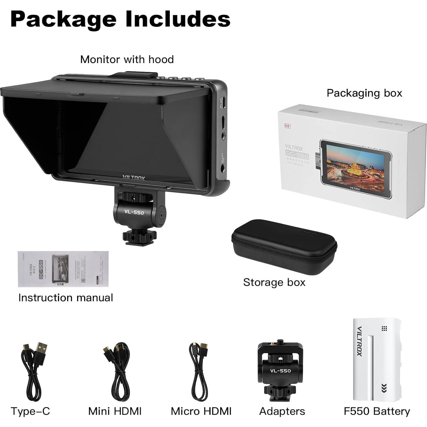 Monitor de Campo VILTROX DC-550 5.5" 4K Táctil HDMI