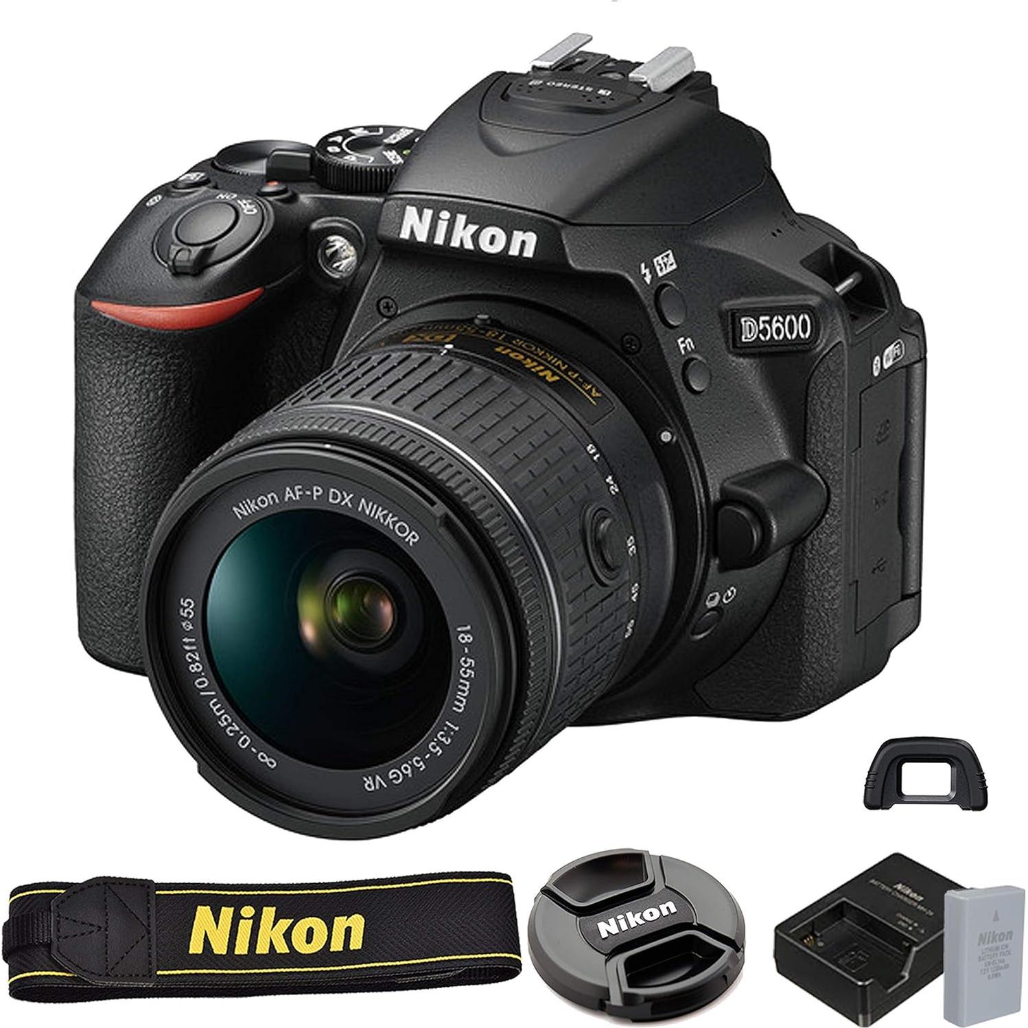 Cámara DSLR Nikon D5600 con Lentes 18-55mm y 70-300mm + Accesorios