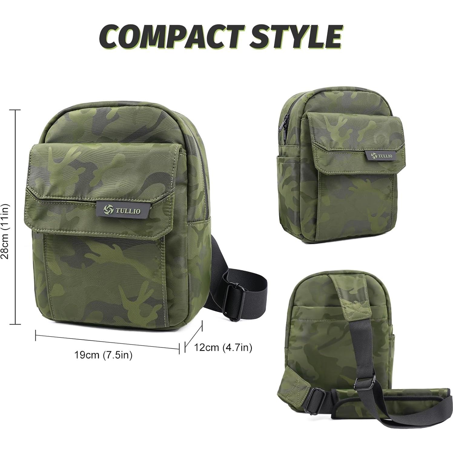 Bolsa de Cámara Sling TULLIO 5L Impermeable Verde Compacta