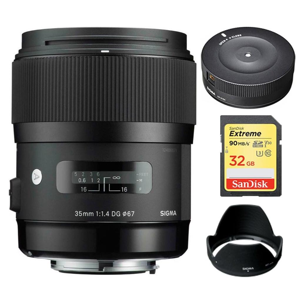 Lente Gran Angular Sigma 35mm f/1.4 DG HSM para Canon + Base USB