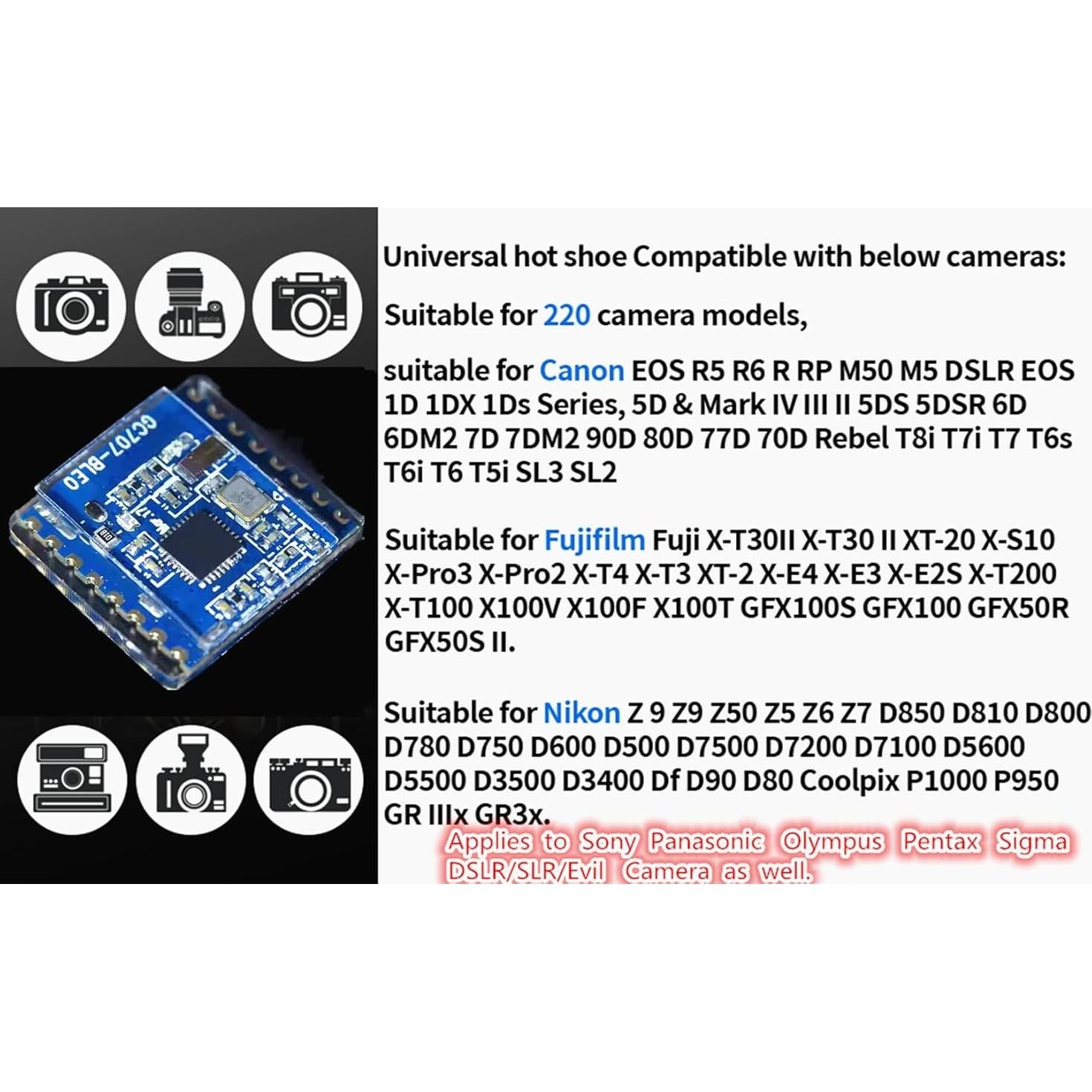 Cubierta de zapata caliente Tiansheng para cámaras DSLR/SRL - Placa de circuito azul
