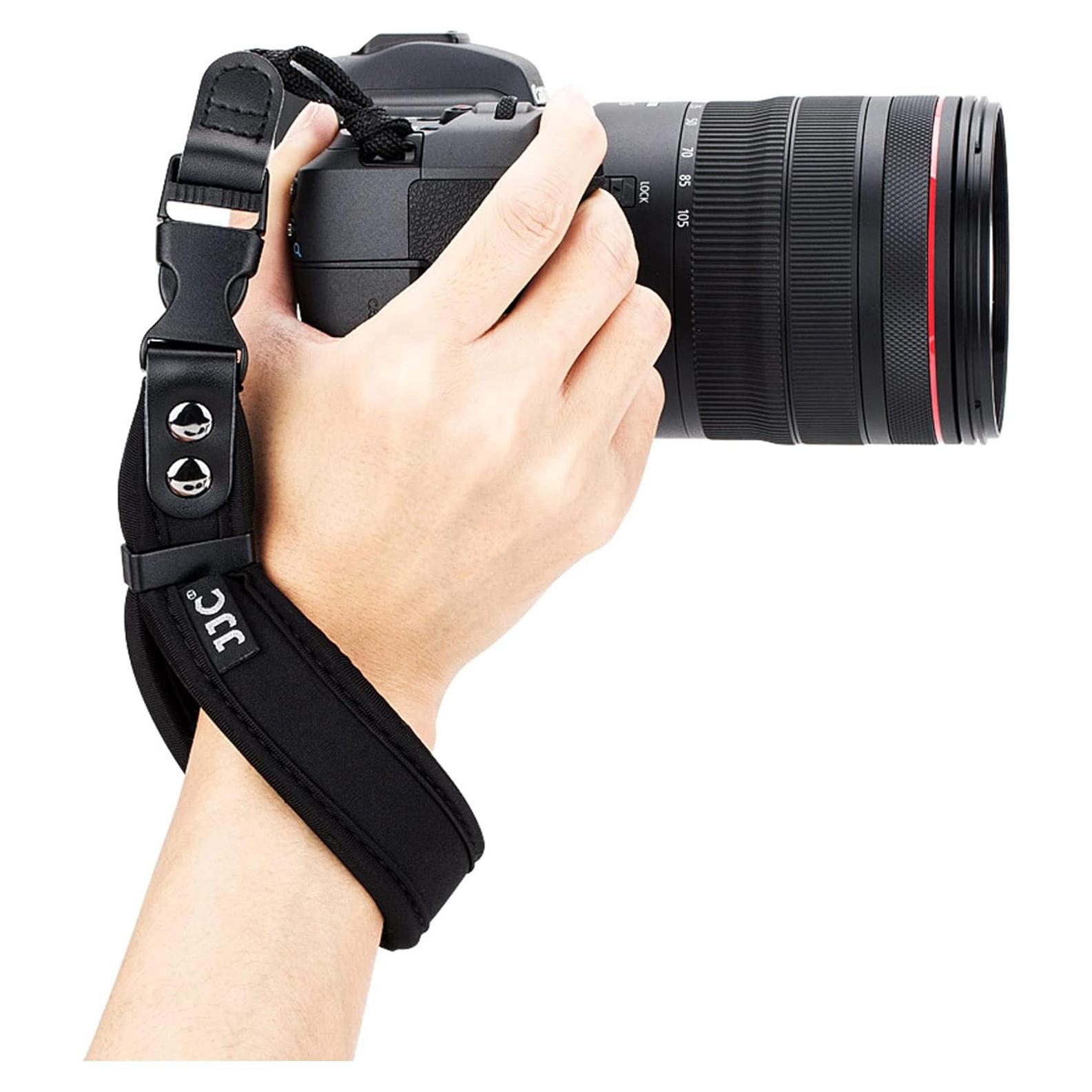 Correa de Mano Suave JJC para Cámara DSLR y Sin Espejo Negra