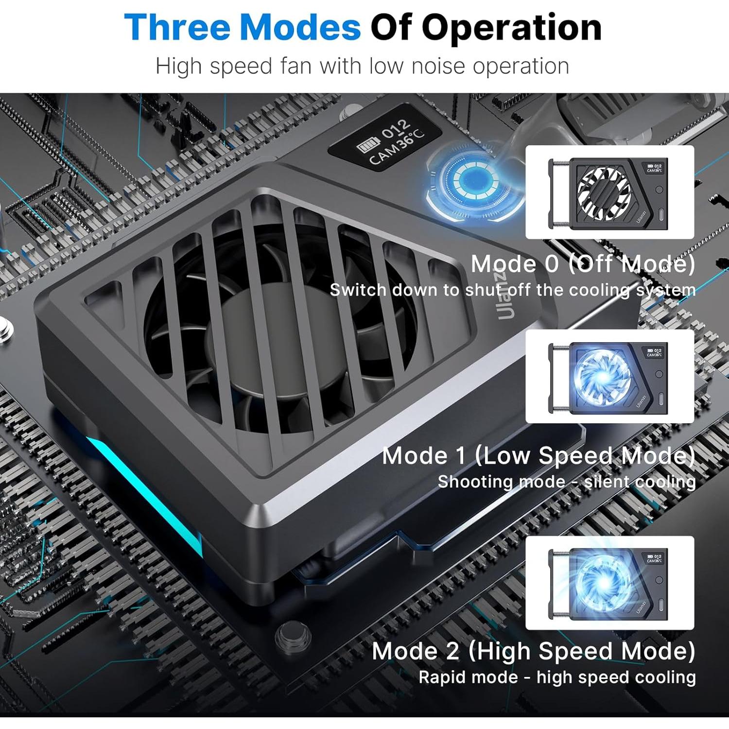 Ventilador de Enfriamiento UURig para Cámaras DSLR Negro