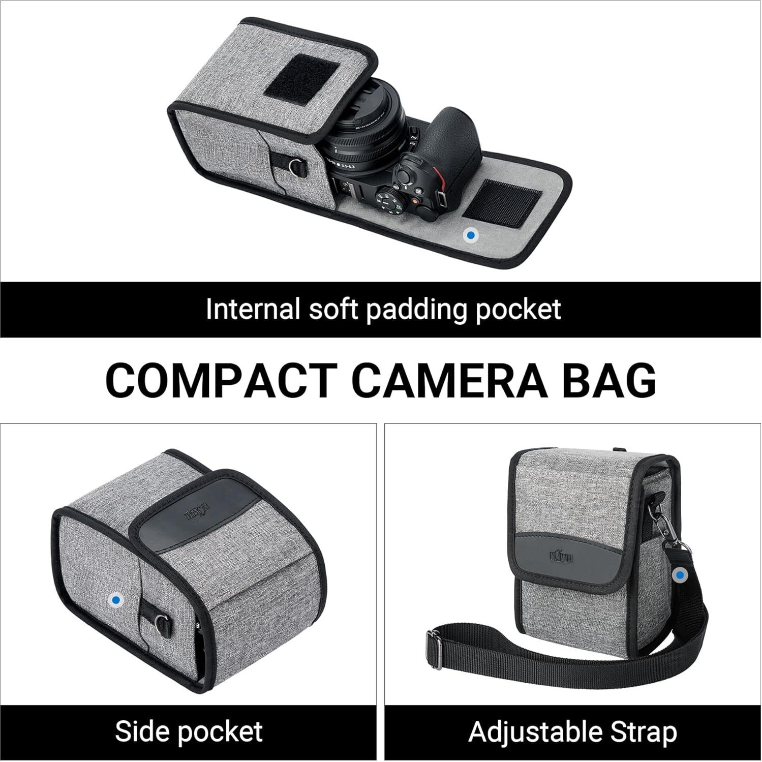 Bolsa de Viaje KIWIFOTOS para Cámara Compacta Gris 150x90x90mm