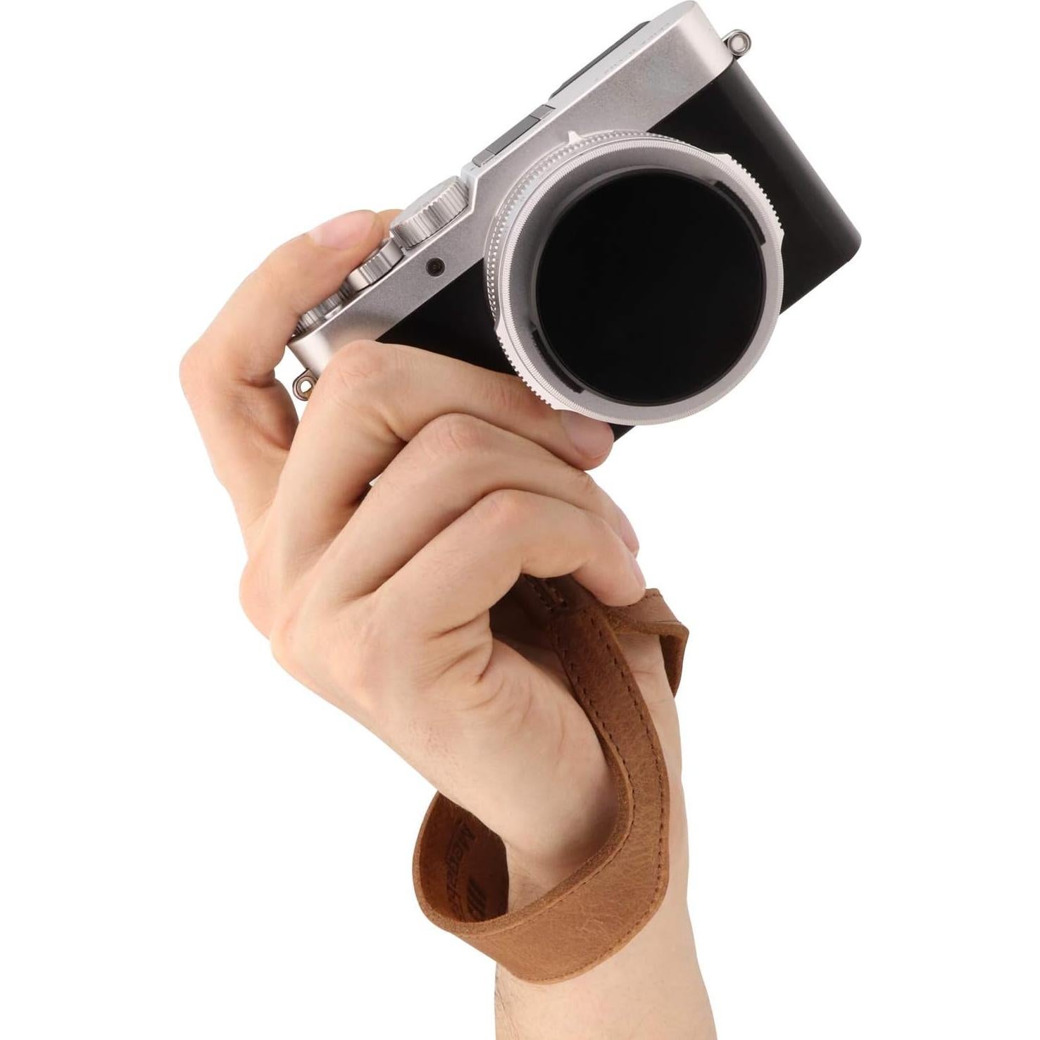 Correa de Muñeca de Cuero Genuino MegaGear para Cámaras SLR/DSLR