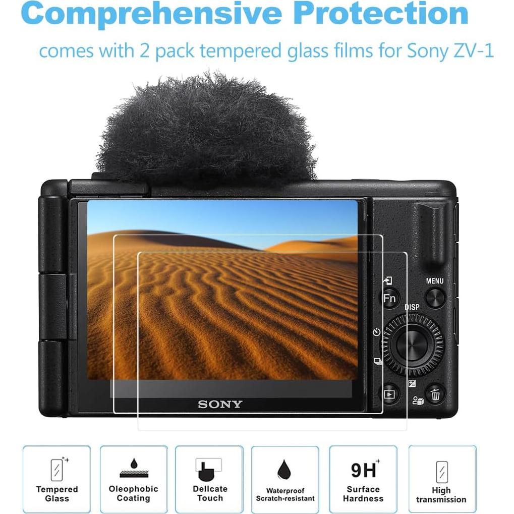 Funda de cámara Sony ZV-1 Yisau con protector de pantalla - Lila
