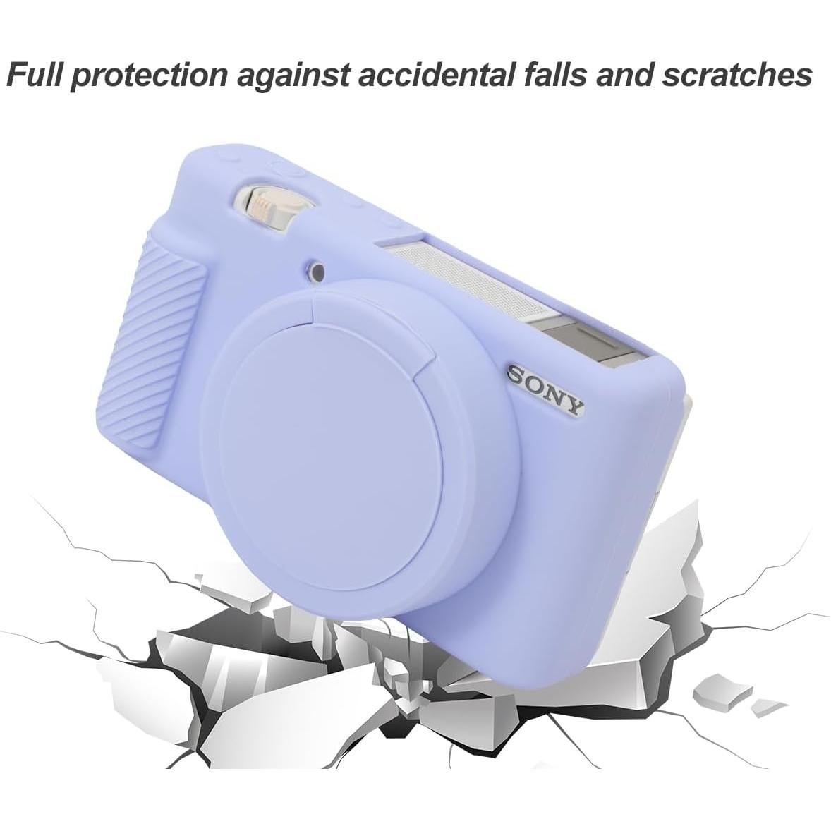 Funda de cámara Sony ZV-1 Yisau con protector de pantalla - Lila