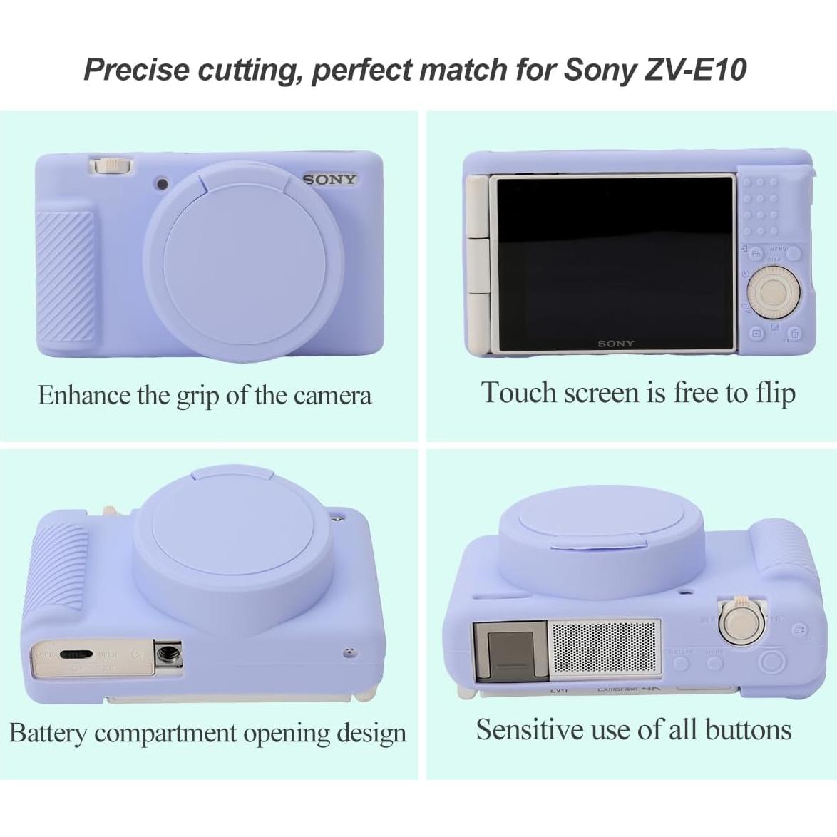 Funda de cámara Sony ZV-1 Yisau con protector de pantalla - Lila