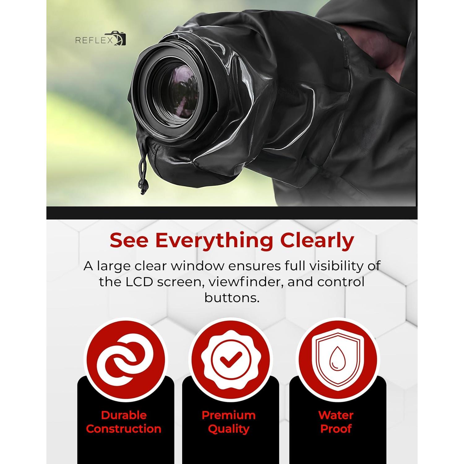 Cubierta Impermeable Universal DSLR SLR Reflex Camera - Negro