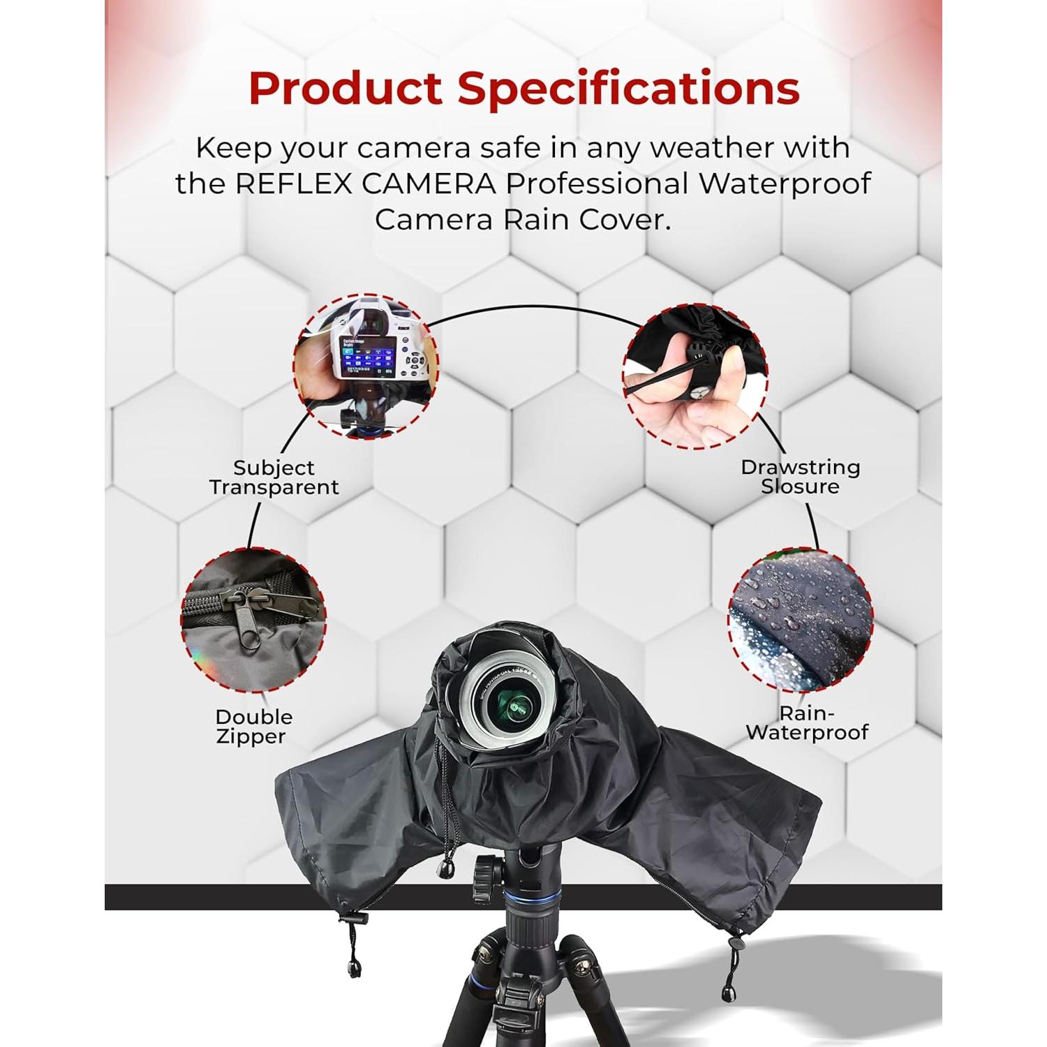 Cubierta Impermeable Universal DSLR SLR Reflex Camera - Negro