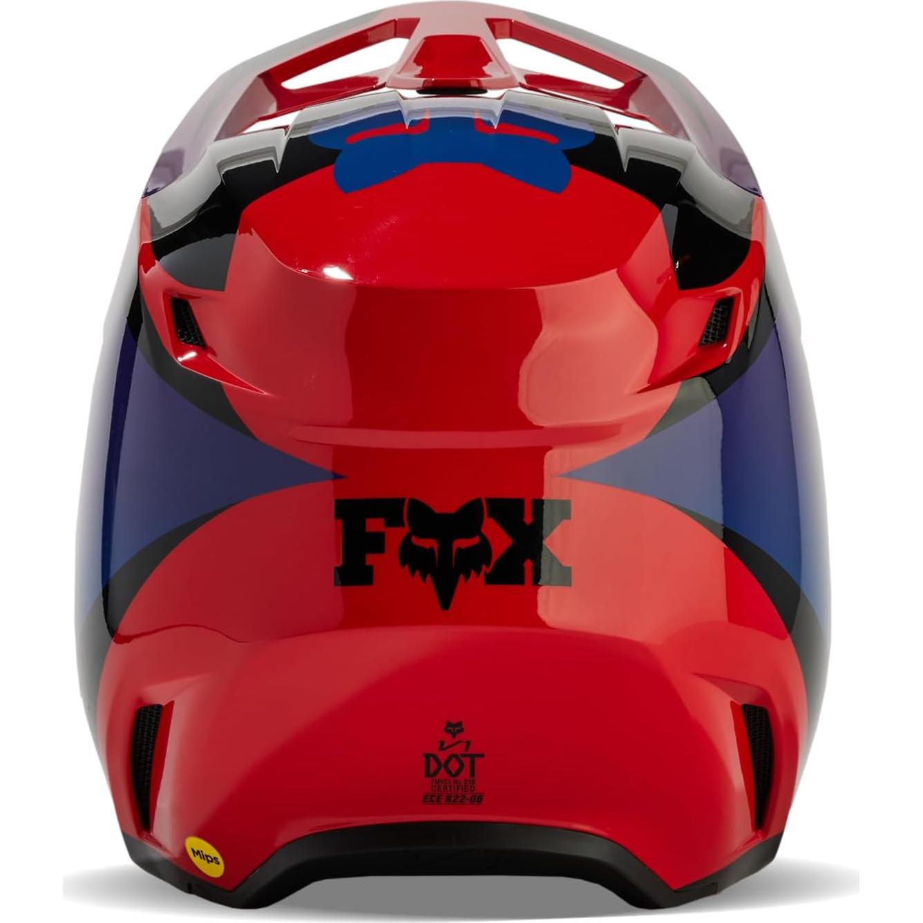Casco de Motocross Fox Racing V1 Negro/Raya Azul 2.68kg
