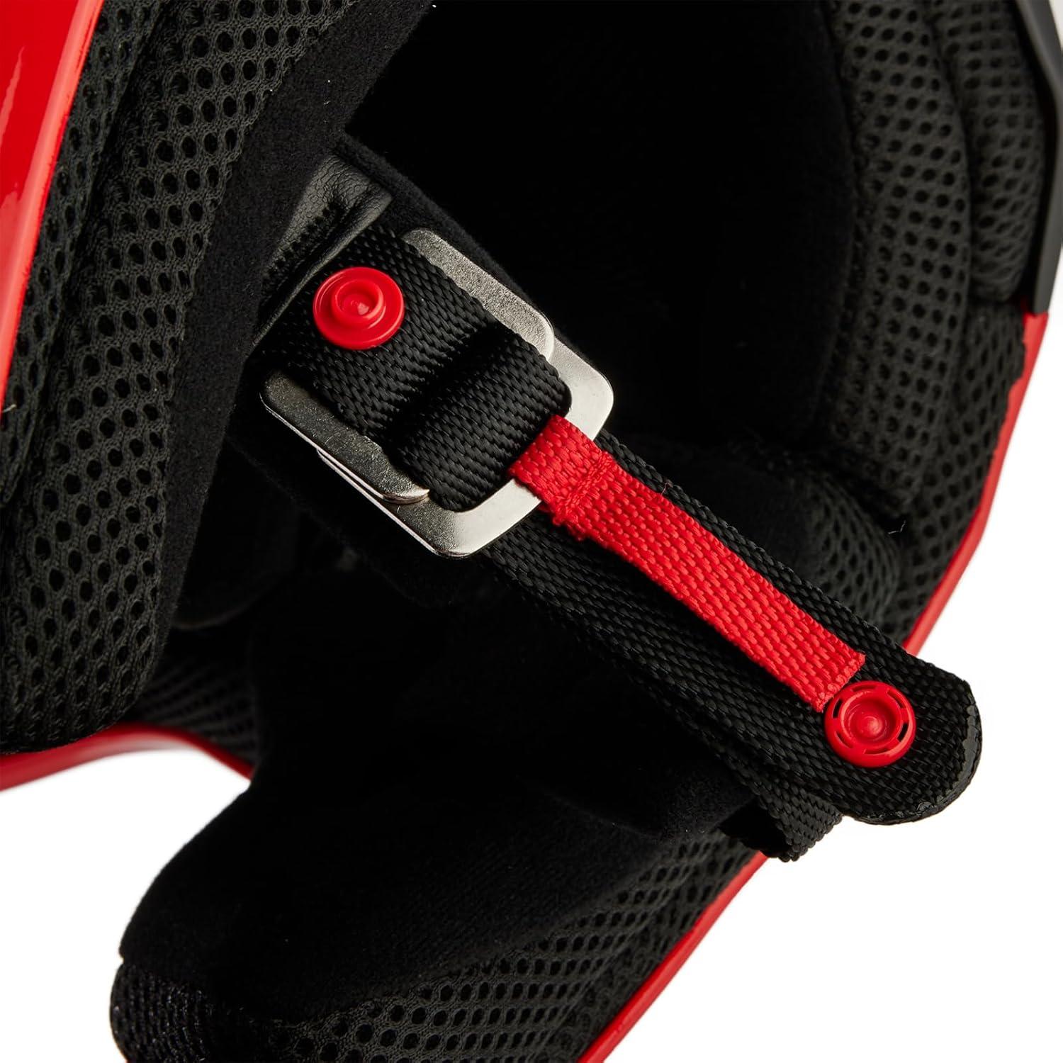 Casco de Motocross Fox Racing V1 Negro/Raya Azul 2.68kg