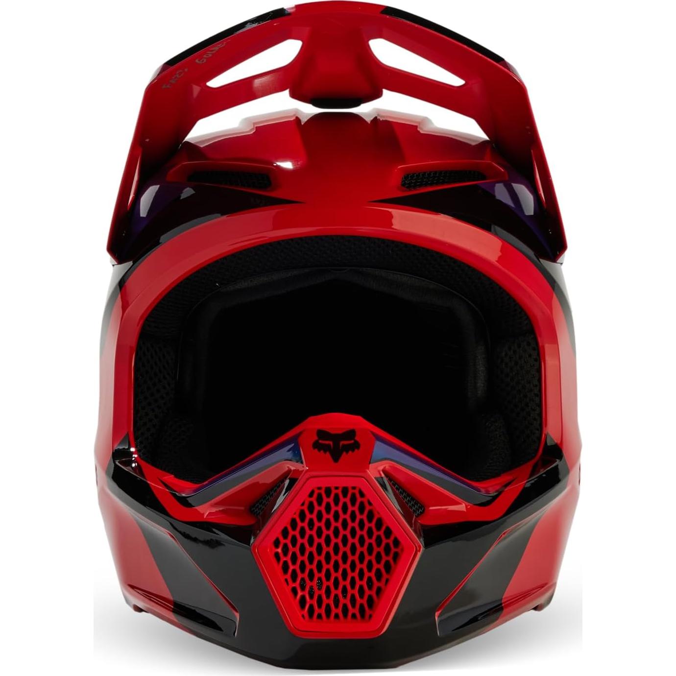 Casco de Motocross Fox Racing V1 Negro/Raya Azul 2.68kg