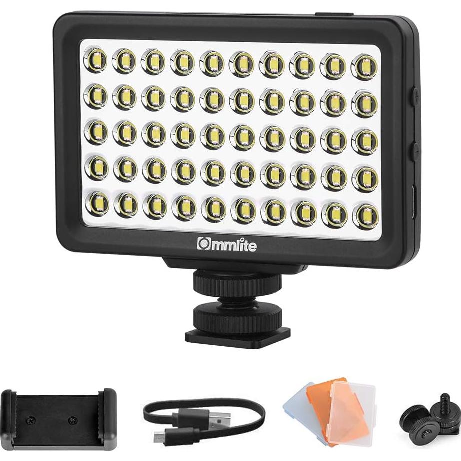 Luz de Video LED Commlite CM-L50, 50 LEDs, 6880 Lux, USB