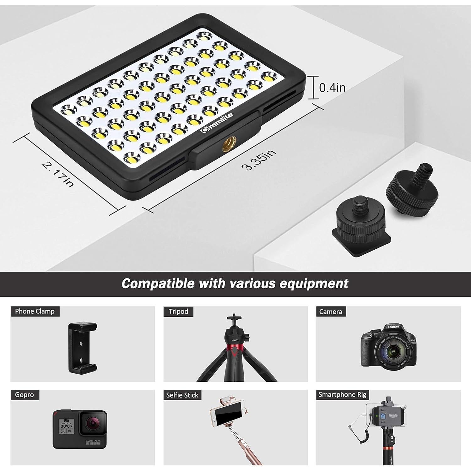 Luz de Video LED Commlite CM-L50, 50 LEDs, 6880 Lux, USB