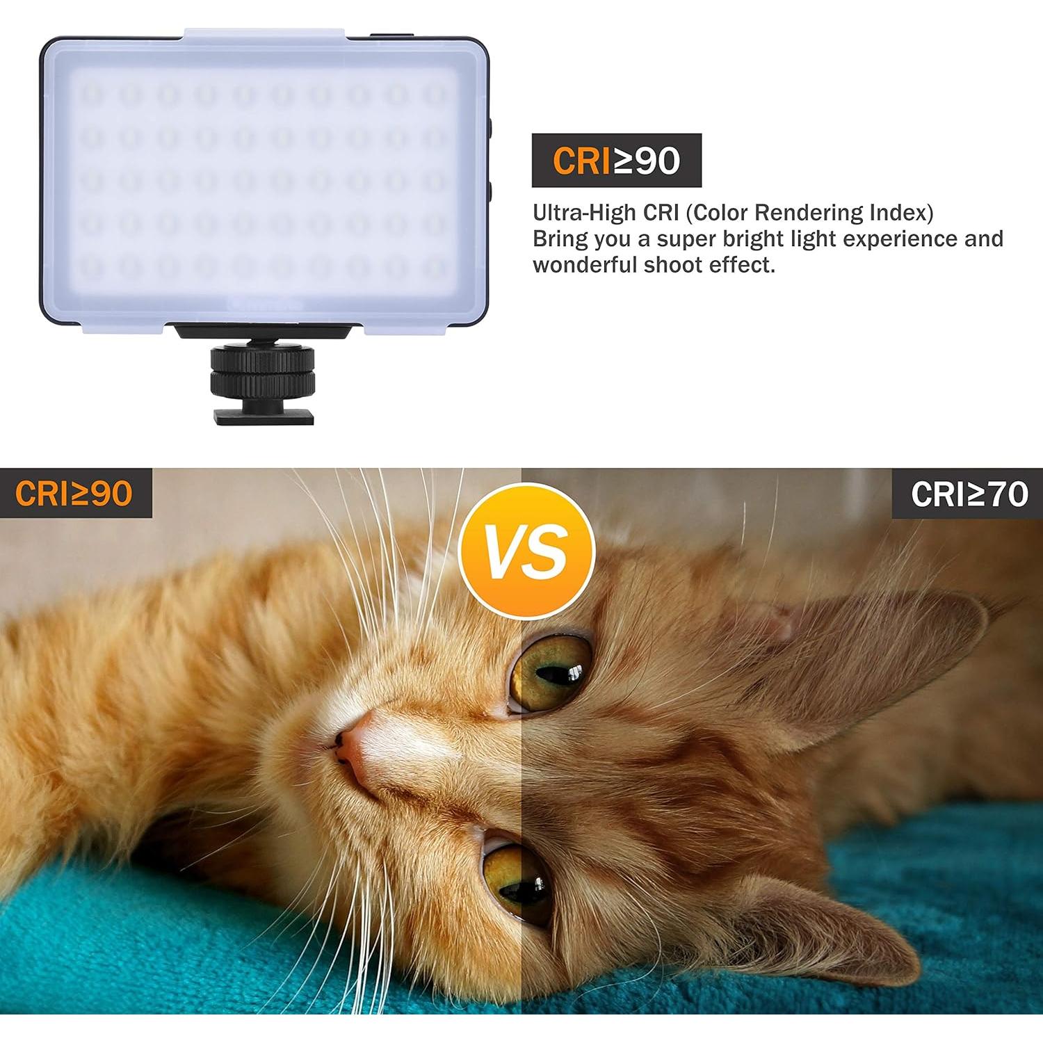 Luz de Video LED Commlite CM-L50, 50 LEDs, 6880 Lux, USB