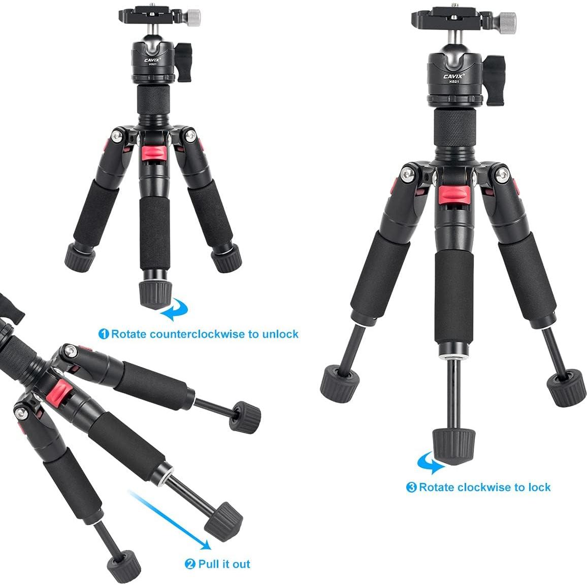 Trípode Mini de Escritorio CAVIX K521 50cm 360° Cabezal