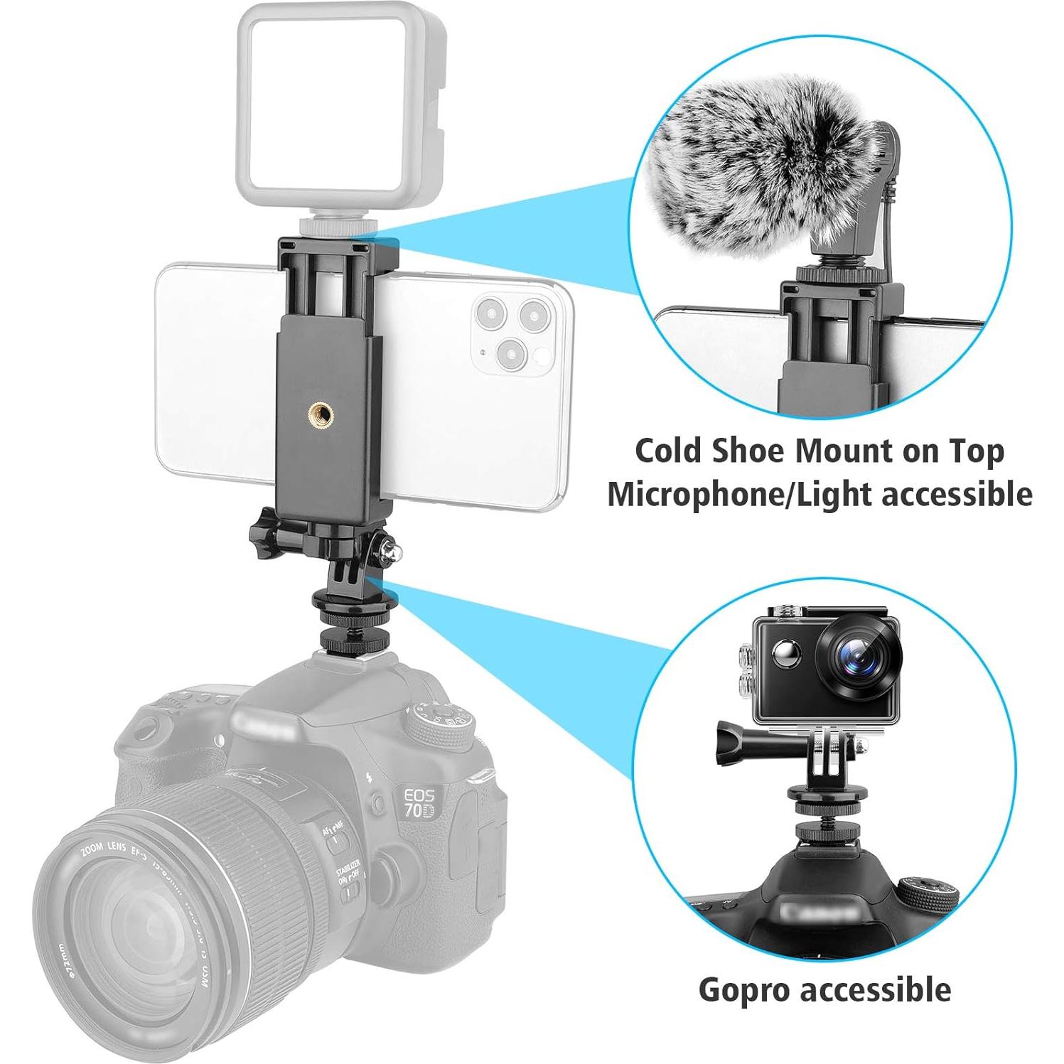 Adaptador de Montaje en Zapata Caliente Anwenk para Teléfono y Gopro