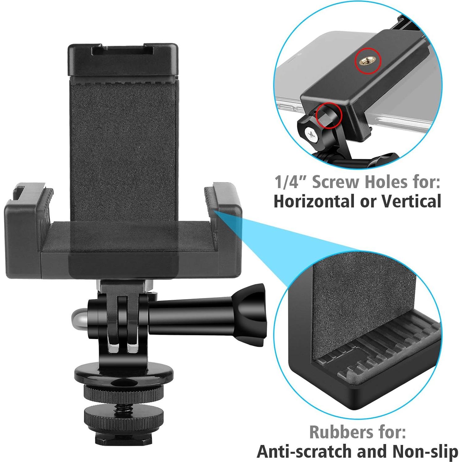Adaptador de Montaje en Zapata Caliente Anwenk para Teléfono y Gopro
