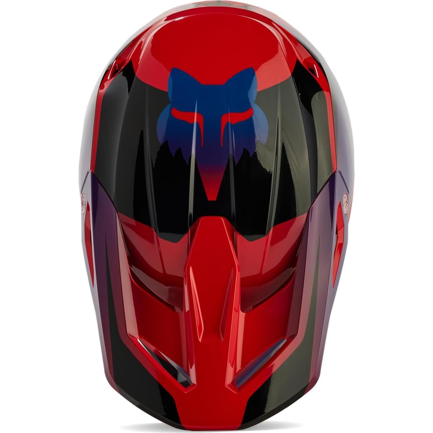 Casco de Motocross Fox Racing V1 Negro/Raya Azul 2X