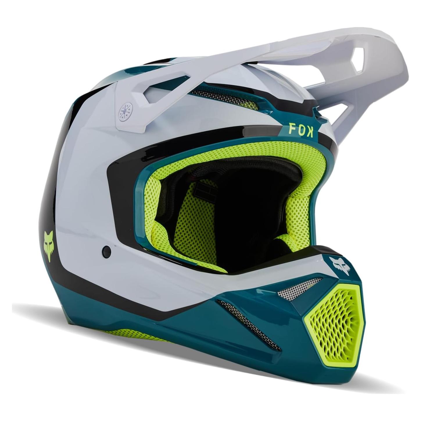 Casco de Motocross Fox Racing V1 Negro/Ballast Azul 2X