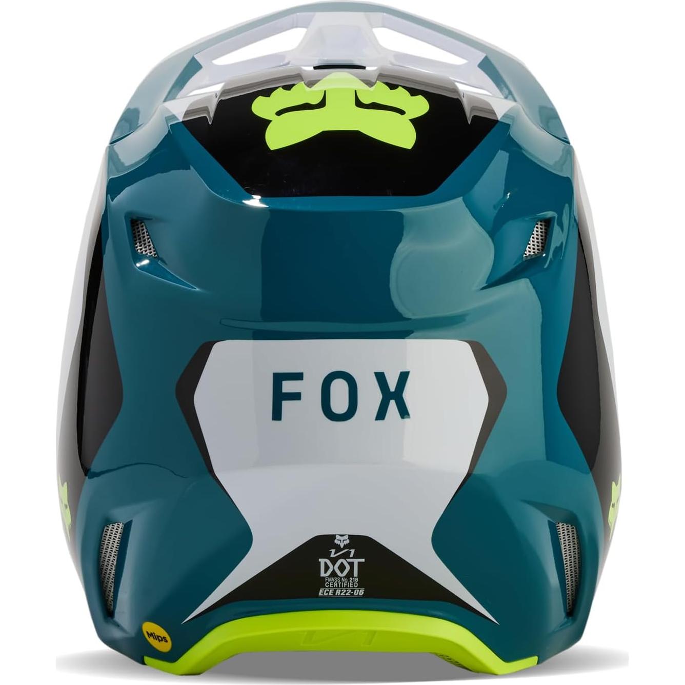 Casco de Motocross Fox Racing V1 Negro/Ballast Azul 2X