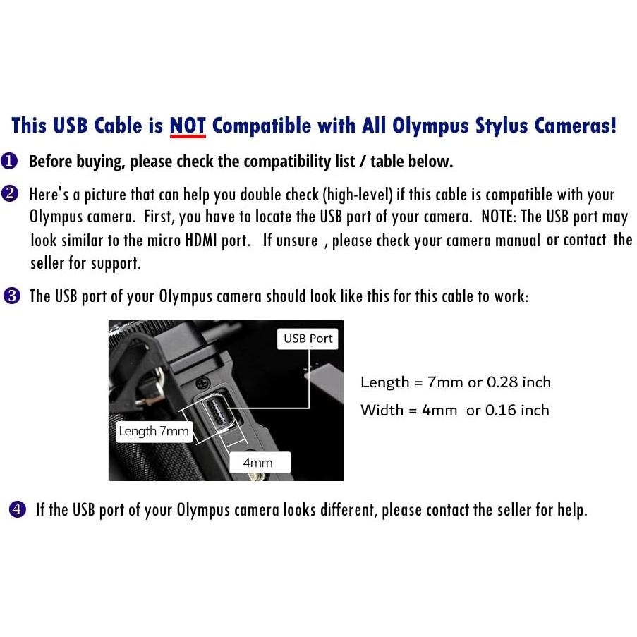 Cable USB-C a CB-USB5/CB-USB6 para cámaras Olympus 1.37m