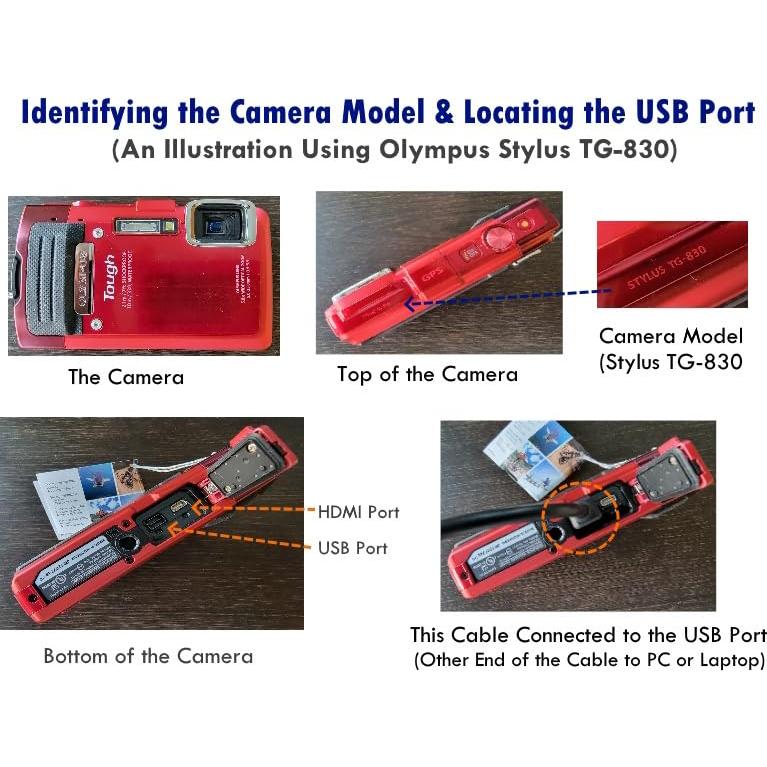 Cable USB-C a CB-USB5/CB-USB6 para cámaras Olympus 1.37m