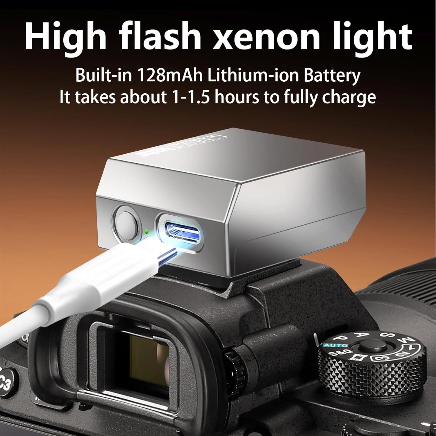 Flash Mini F1s Aluminio MEDALight para Cámaras DSLR Plata