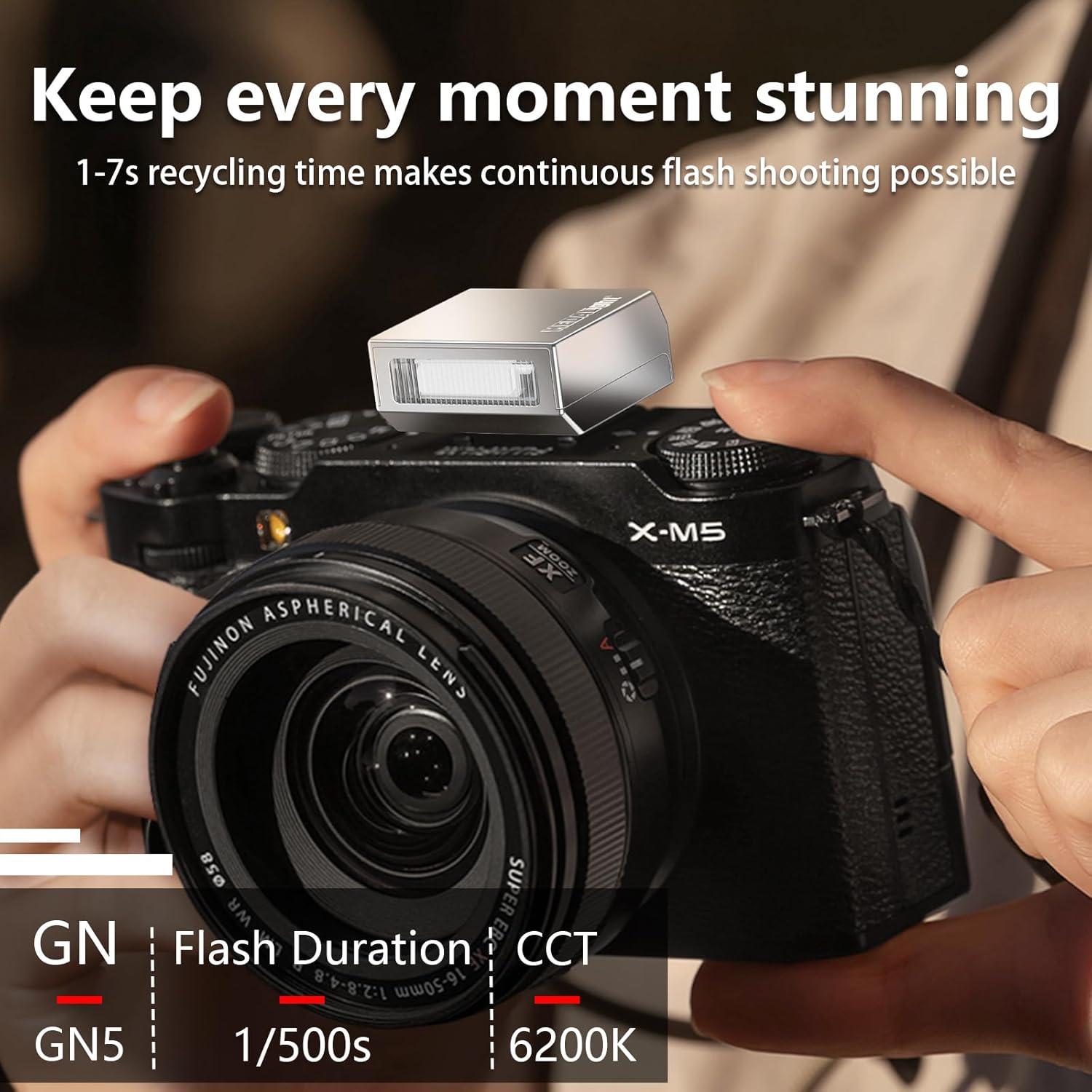 Flash Mini F1s Aluminio MEDALight para Cámaras DSLR Plata