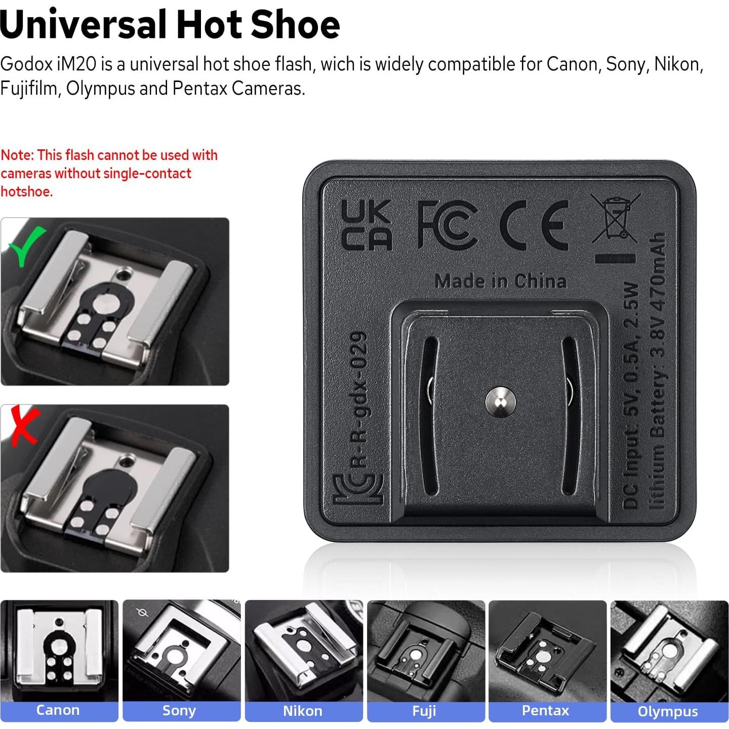 Flash Godox iM20 Mini Speedlite para Cámara - 440 Flashes