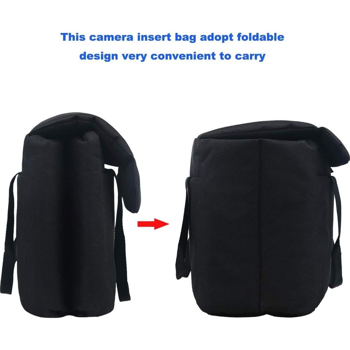 Inserto de Bolsa para Cámara BOMKEE Nylon Impermeable 26.2x11.9x18cm