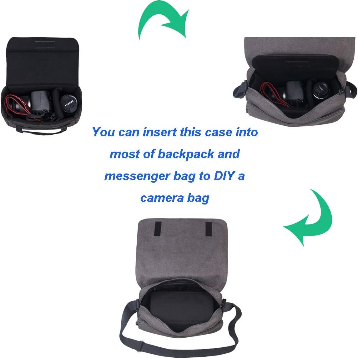 Inserto de Bolsa para Cámara BOMKEE Nylon Impermeable 26.2x11.9x18cm