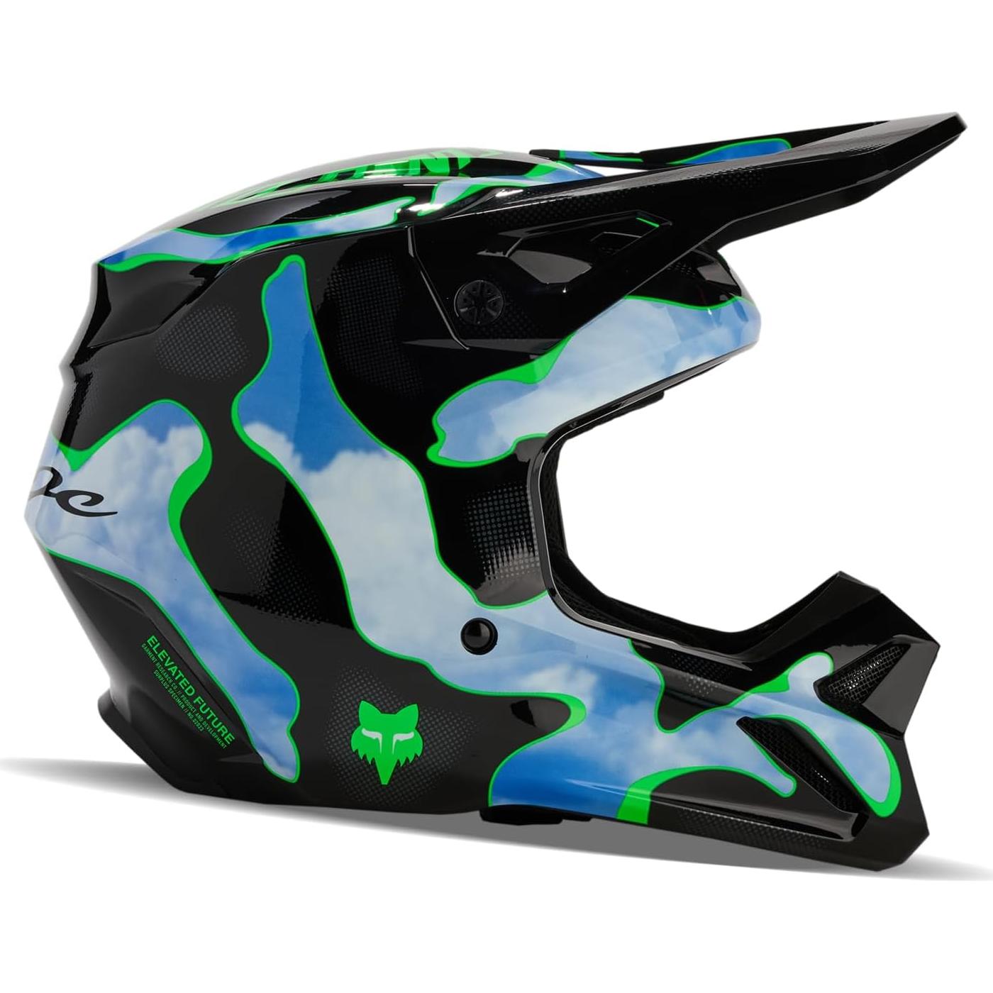 Casco de Motocross Fox Racing V1 Negro/Azul 2.68 kg