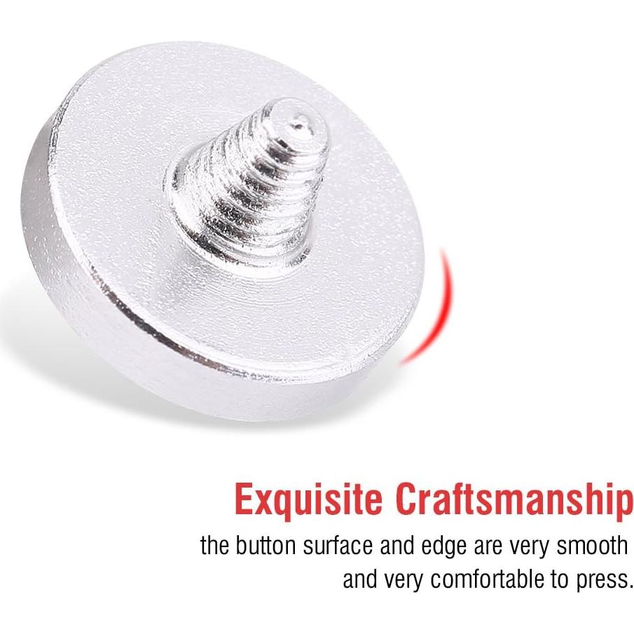 3PCS Camera Button, Aluminium Alloy Shutter Button with Concave Surface, Fits for Cameras with Screw Hole on The Shutter Release Button (Red Black Silver)