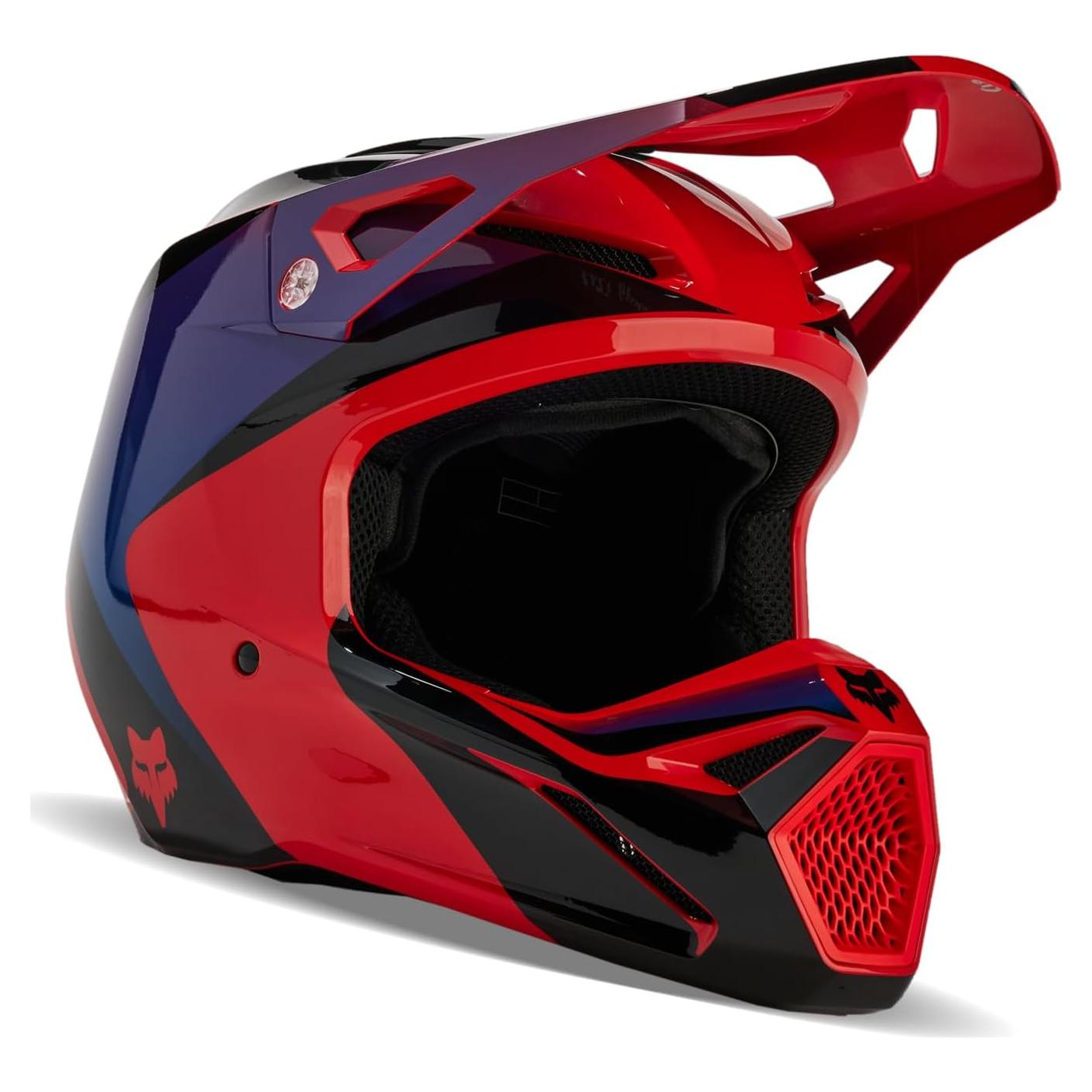 Casco de Motocross Fox Racing V1 Negro/Azul 2X Mips