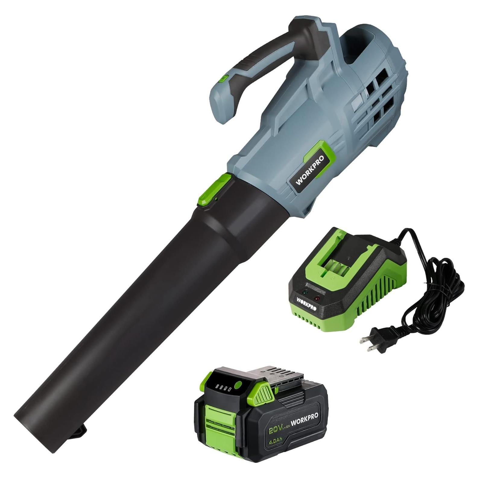Soplador de Hojas WORKPRO 20V Inalámbrico 350 CFM 5 Velocidades