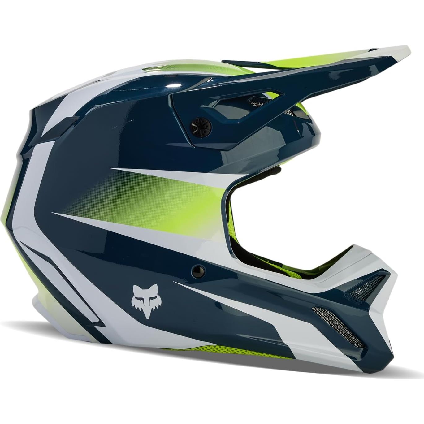 Casco de Motocross Fox Racing V1 Negro/Ballast Azul 2X