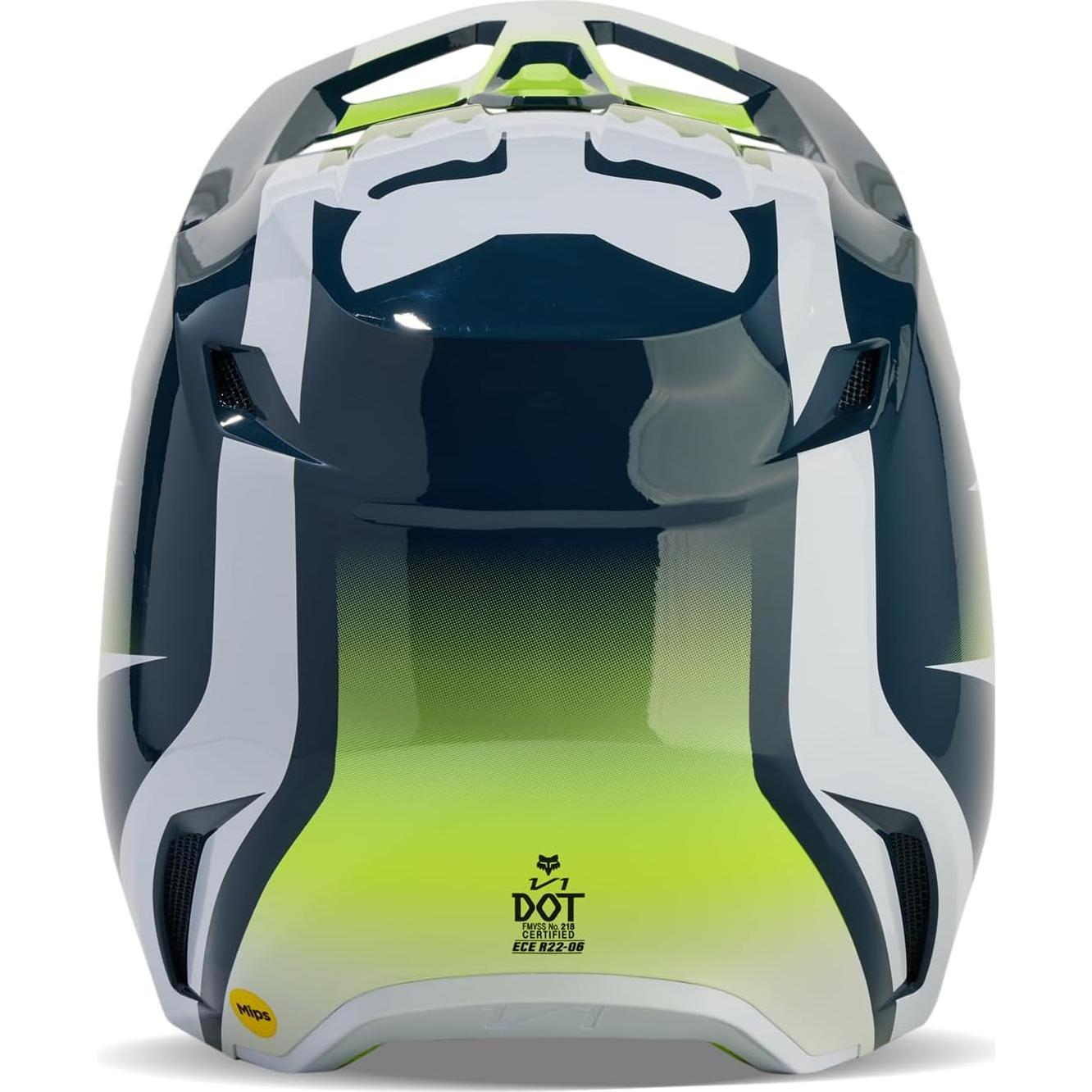 Casco de Motocross Fox Racing V1 Negro/Ballast Azul 2X