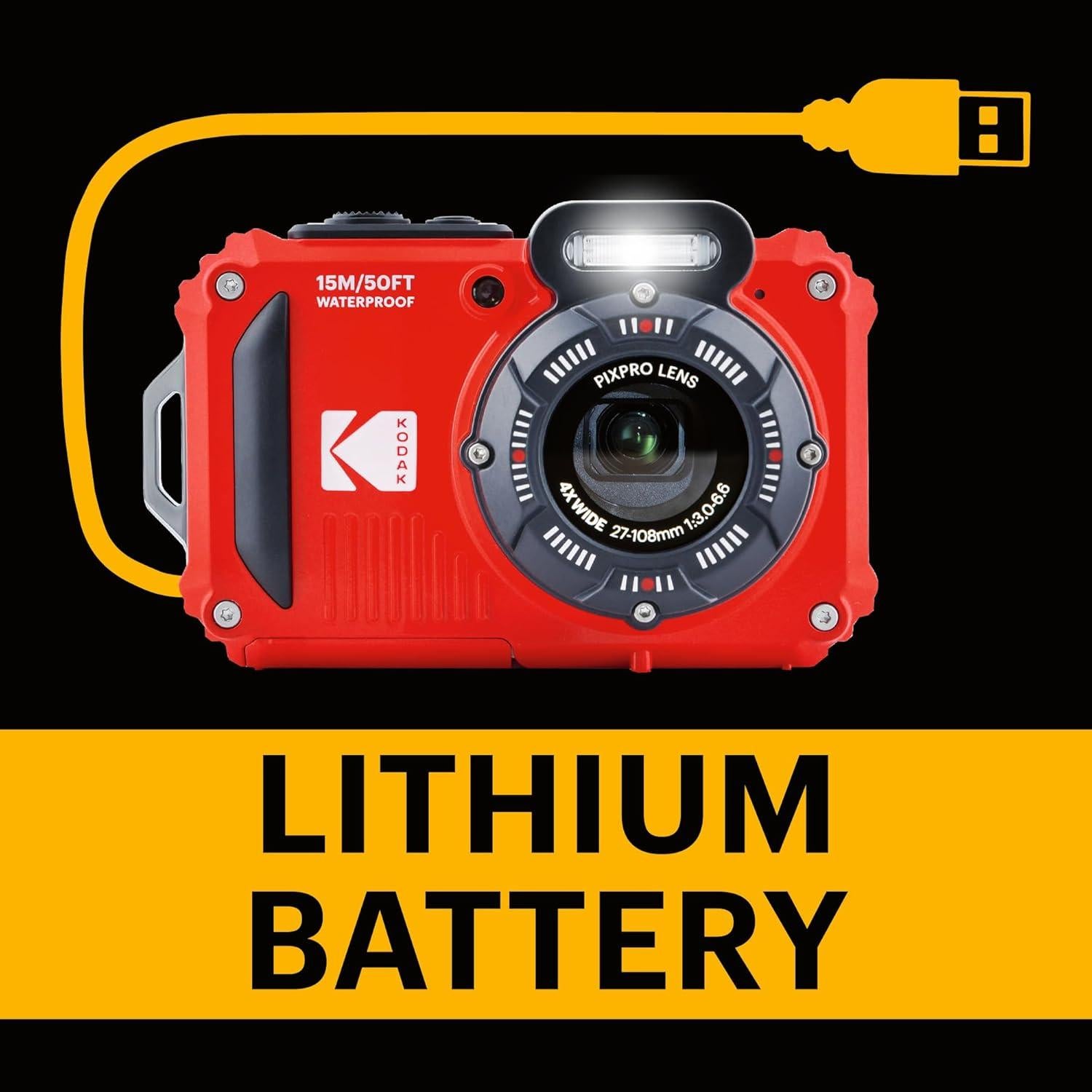 Cámara Digital KODAK PIXPRO WPZ2 16MP Resistente al Agua