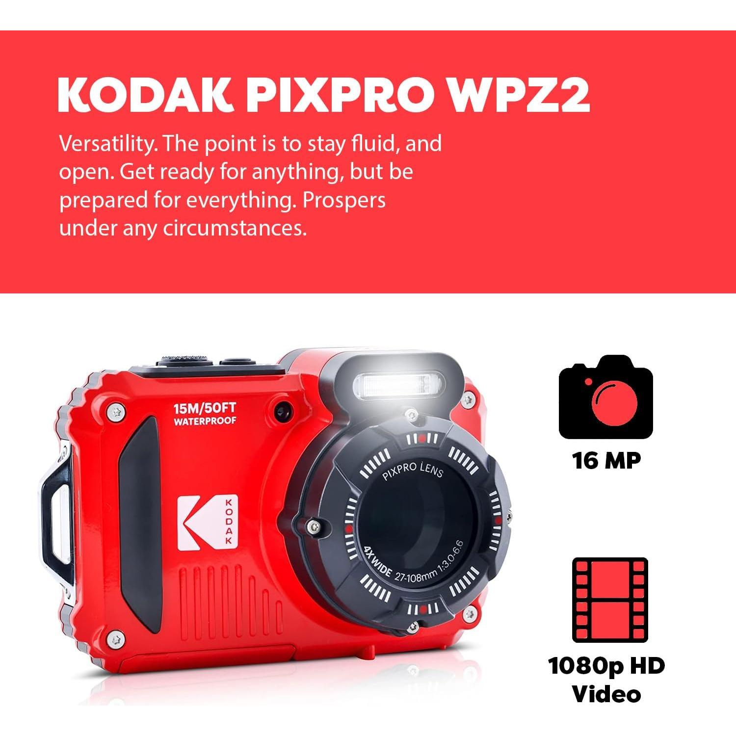 Cámara Digital KODAK PIXPRO WPZ2 Resistente al Agua 16MP