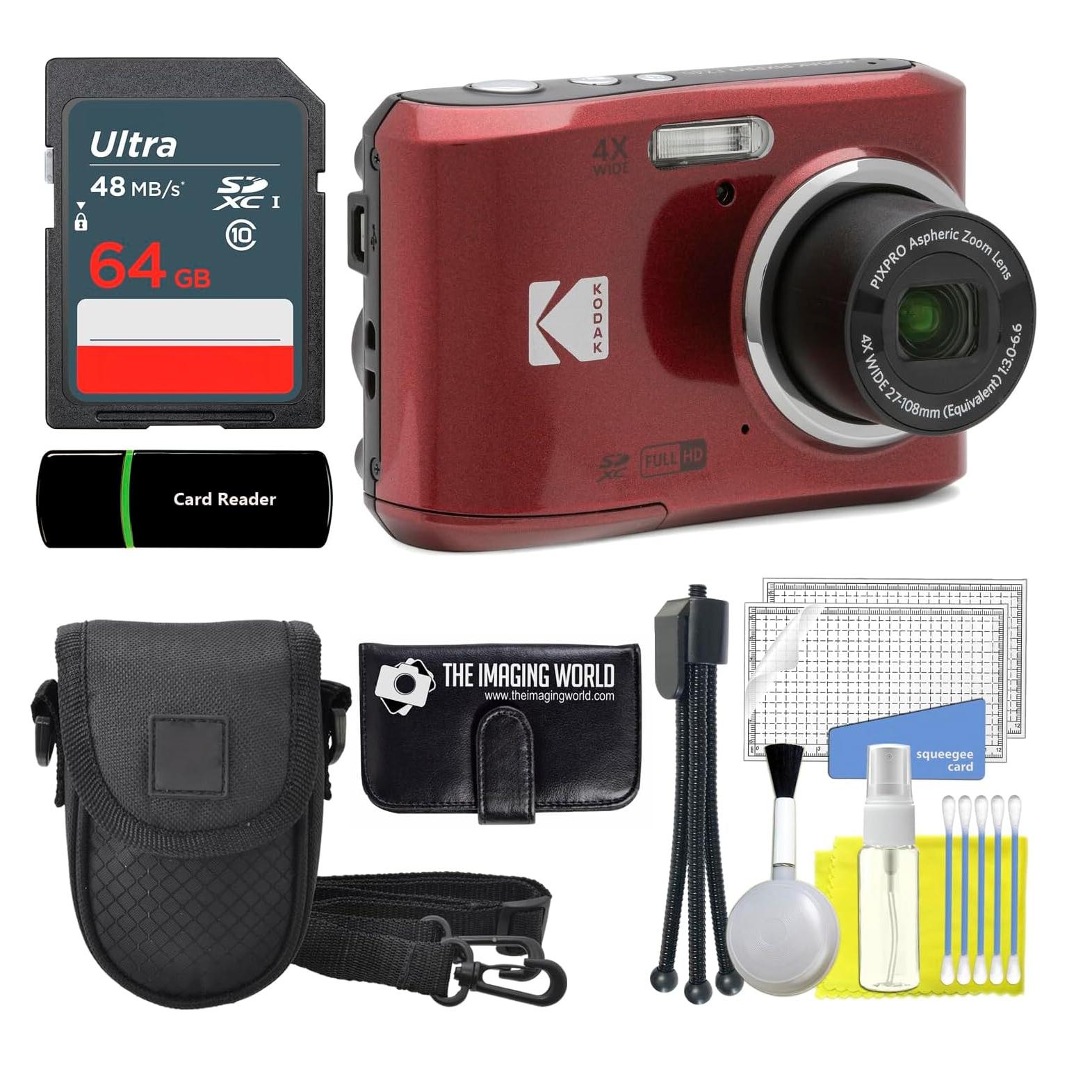 Cámara Digital Kodak PIXPRO FZ45 16MP Zoom 4x Full HD Rojo